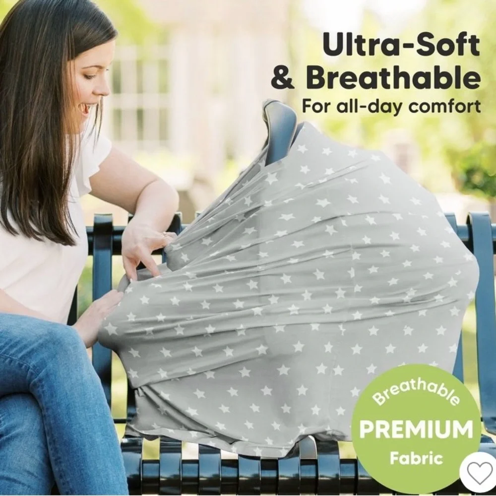 Starry Gray Multi-Use Baby Car Seat Cover - Like New! - Picture 2 of 7